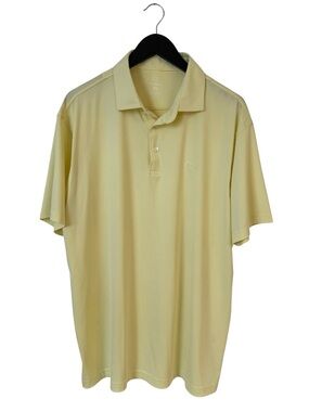 Rhoback Men's Short Sleeve Performance Golf Polo Yellow XL Athleisure Preppy